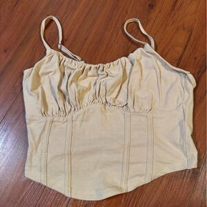 Women's Cream cropped tank